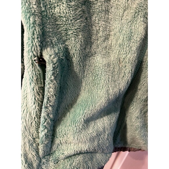 The North Face Denali Jacket Girls Size Large Green Polartec Solid Full Zip Warm - Picture 8 of 13